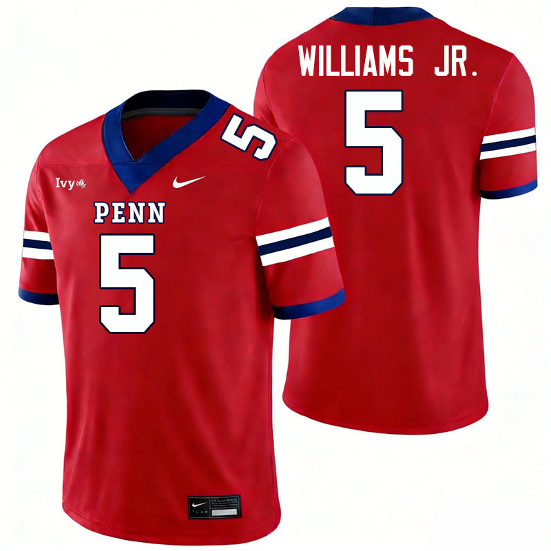 Pennsylvania Quakers #5 Sean Williams Jr. College Football Jerseys,Uniforms Stitched-Red